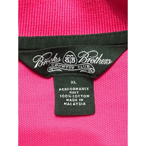 Brooks Brother Men's XL Performance Knit Golf Polo Shirt Hot Pink Cotton - Picture 8 of 9